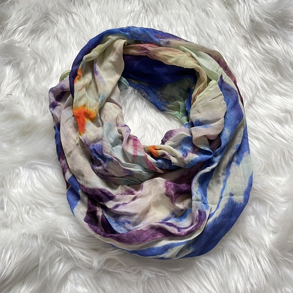 Lulla Collection By Bindya Infinity Scarf Multicolored Tie Dye Soft Knit - Picture 1 of 10
